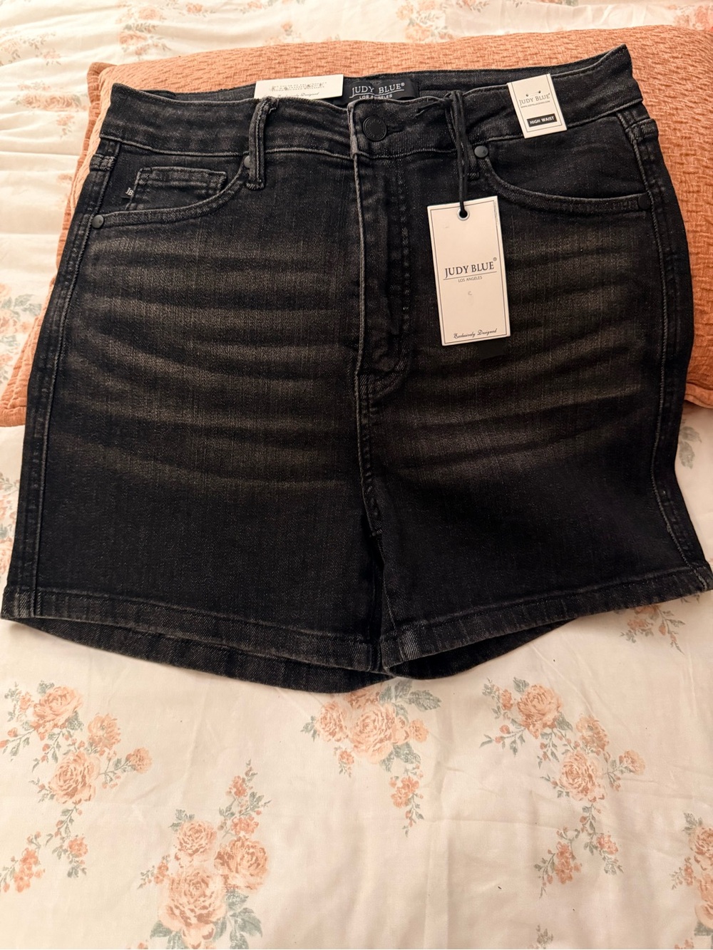 Judy Blue Washed Black High-Rise Denim Shorts